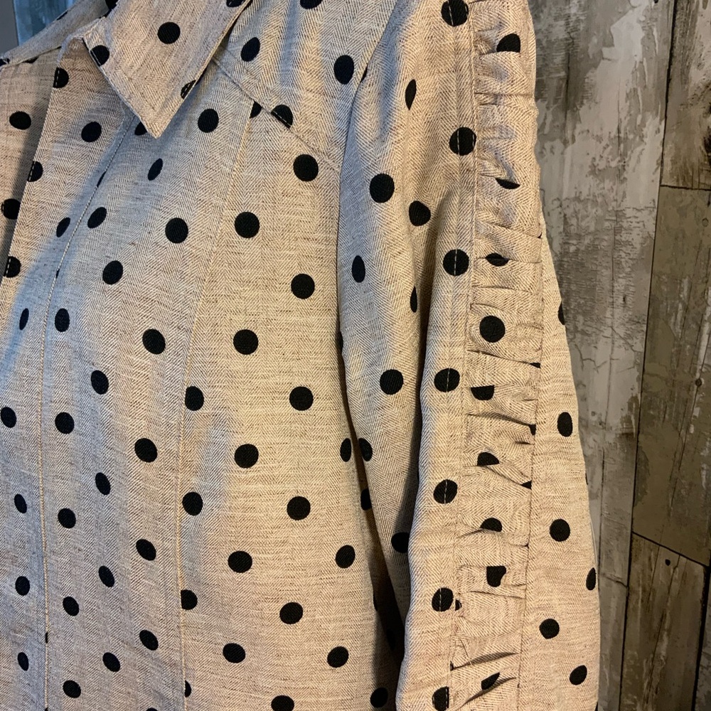 Christopher & Banks Beige Polka Dot Blazer. Size XL - Picture 2 of 5